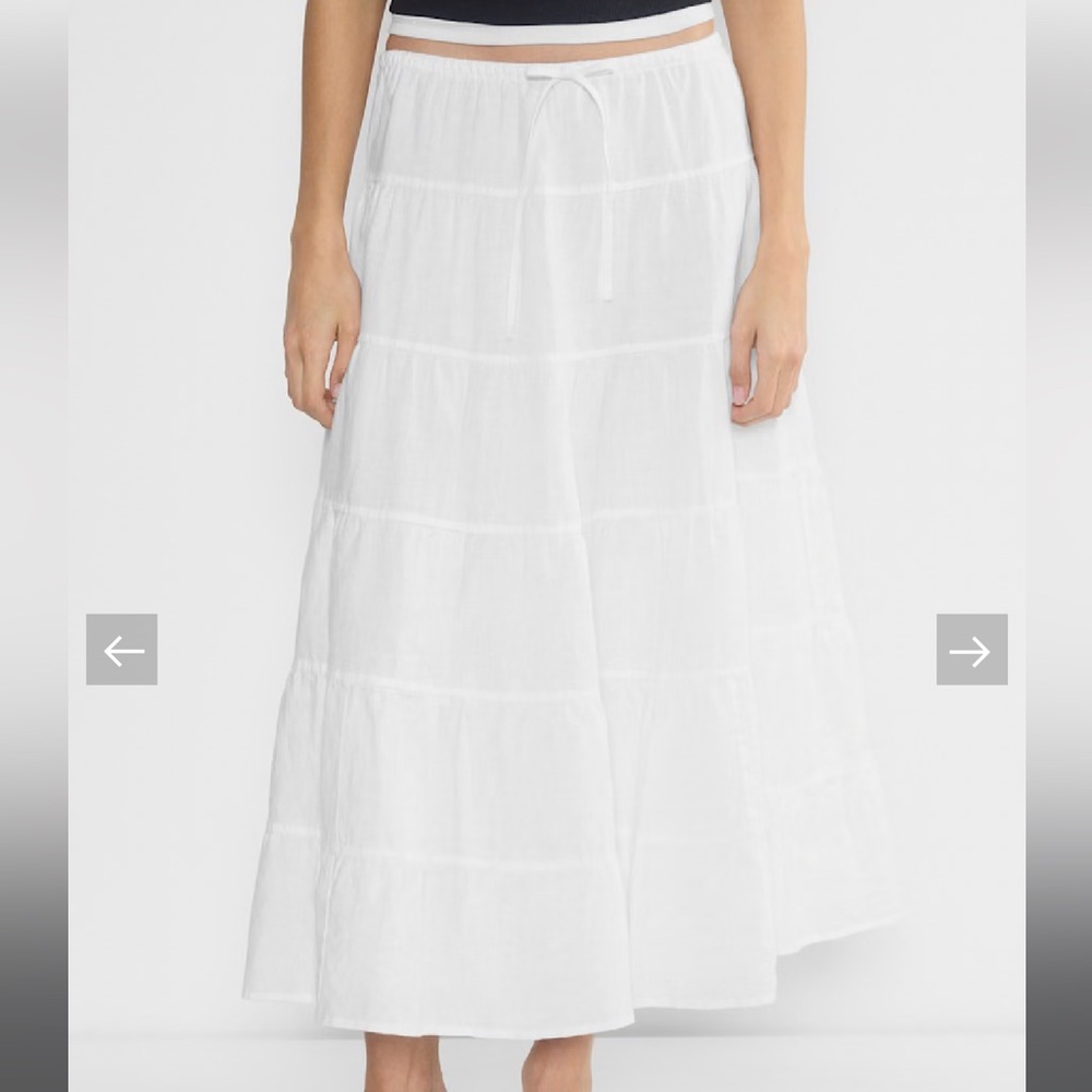 Aritzia Wilfred White Linen Tiered Maxi Skirt - worn once!!